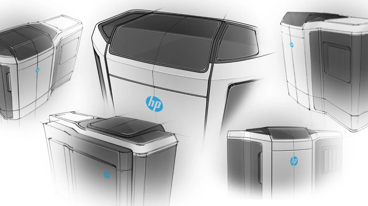 Sketches of a 3d industrial printer